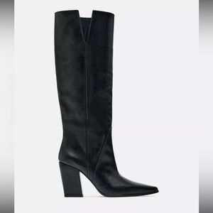 Zara Black Heeled Boots